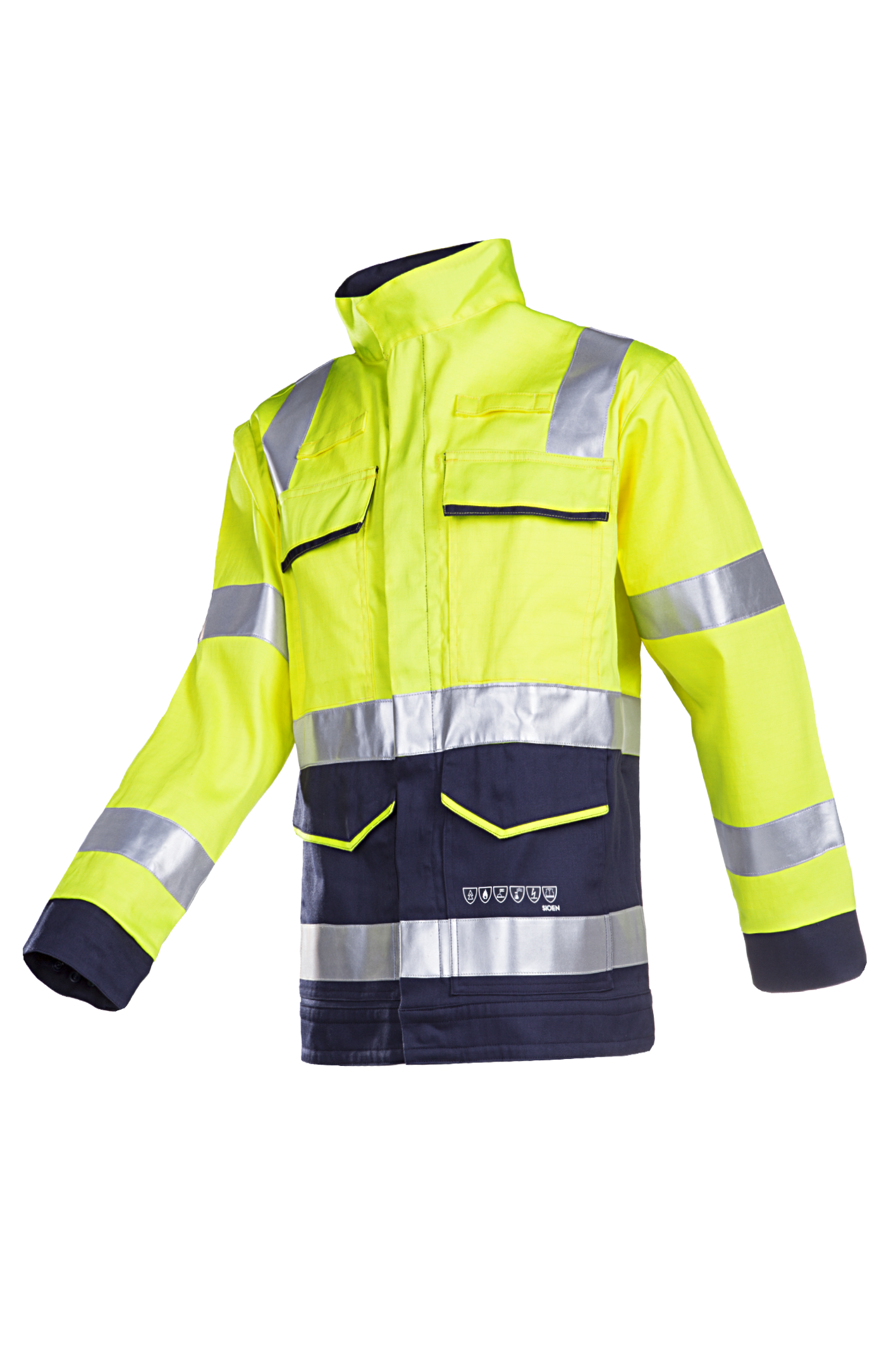 Sioen Jassen Millau fluo geel-marineblauw