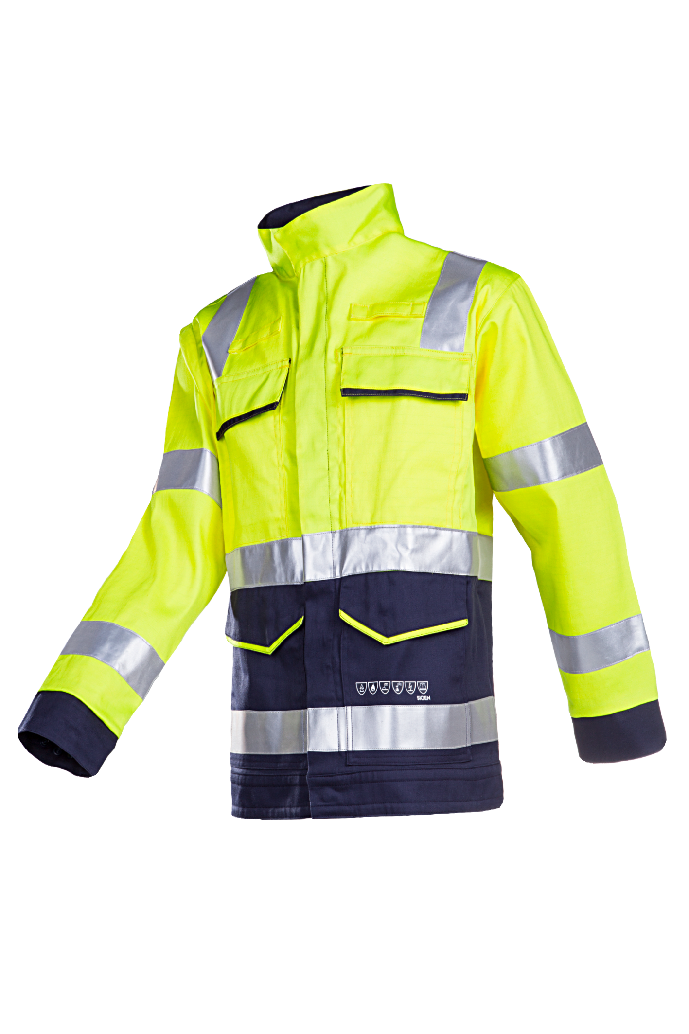 Sioen Jassen Vendat Multinorm- ARC fluo geel-marineblauw