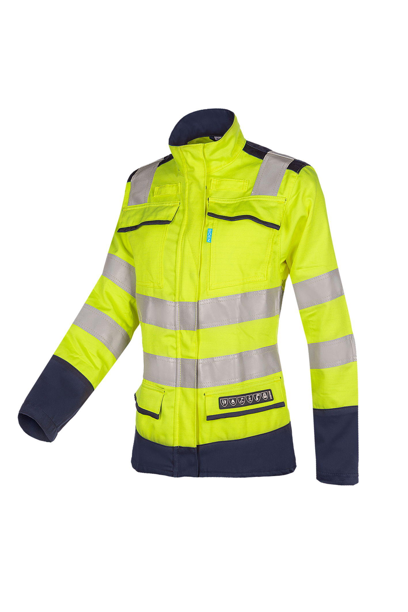 Sioen Jassen Kasie Multinorm- ARC fluo geel-marineblauw