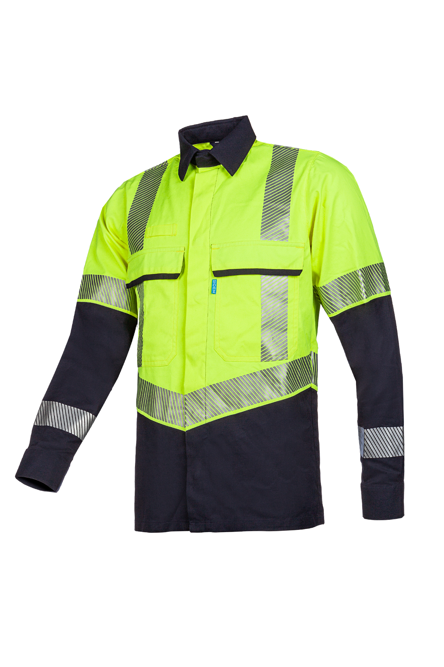 Sioen Shirts Colne Multinorm- ARC fluo geel-marineblauw