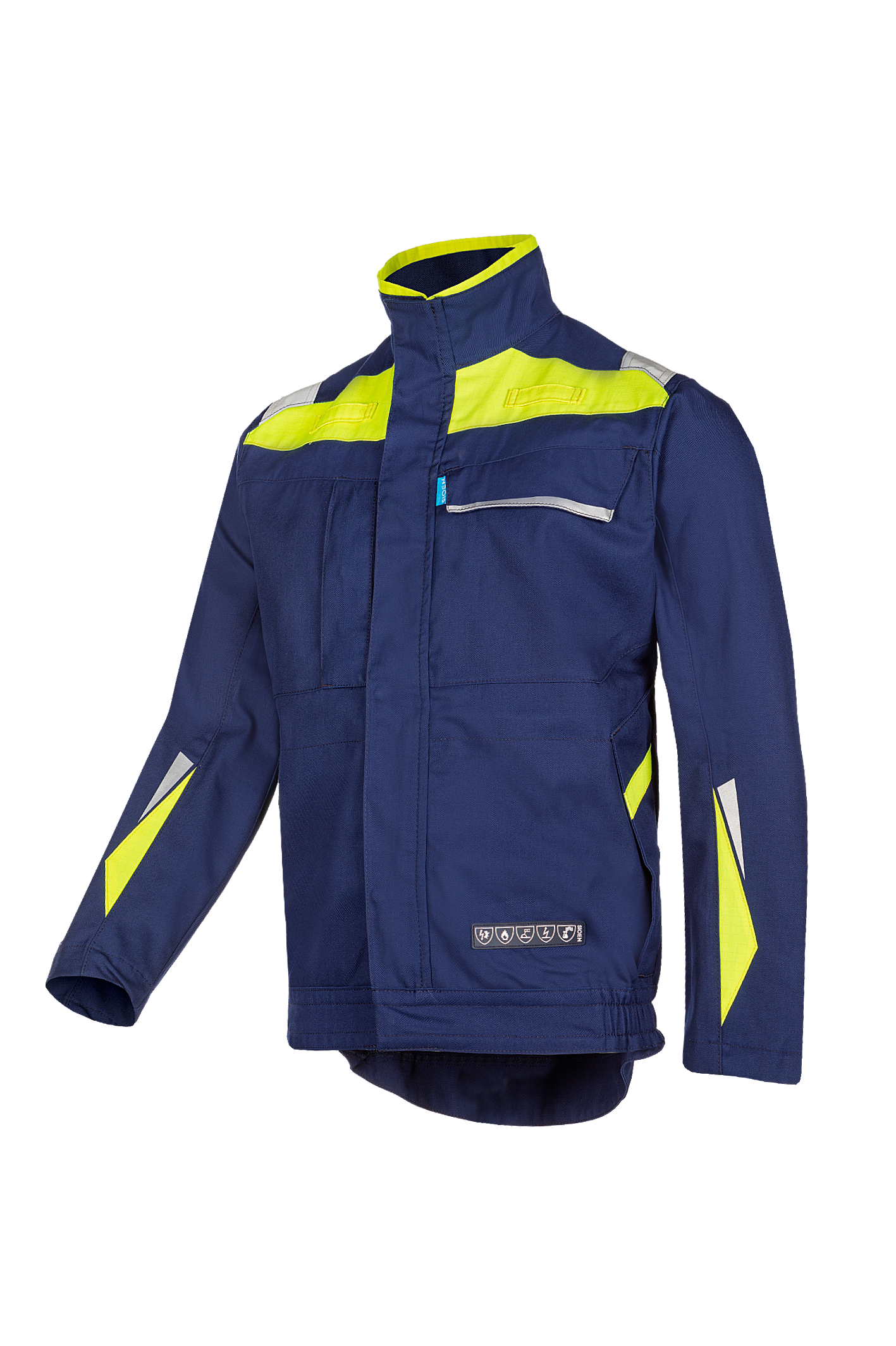 Sioen blouson Laruns multinorm zeemansblauw-fluo geel