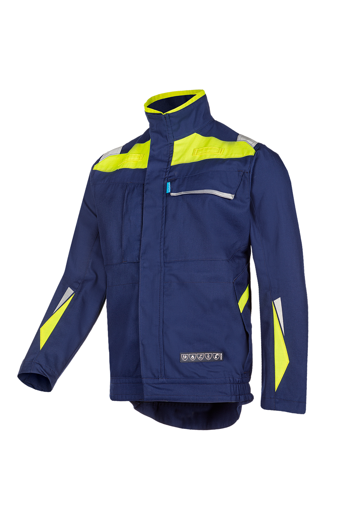 Sioen blouson Laruns multinorm zeemansblauw-fluo geel