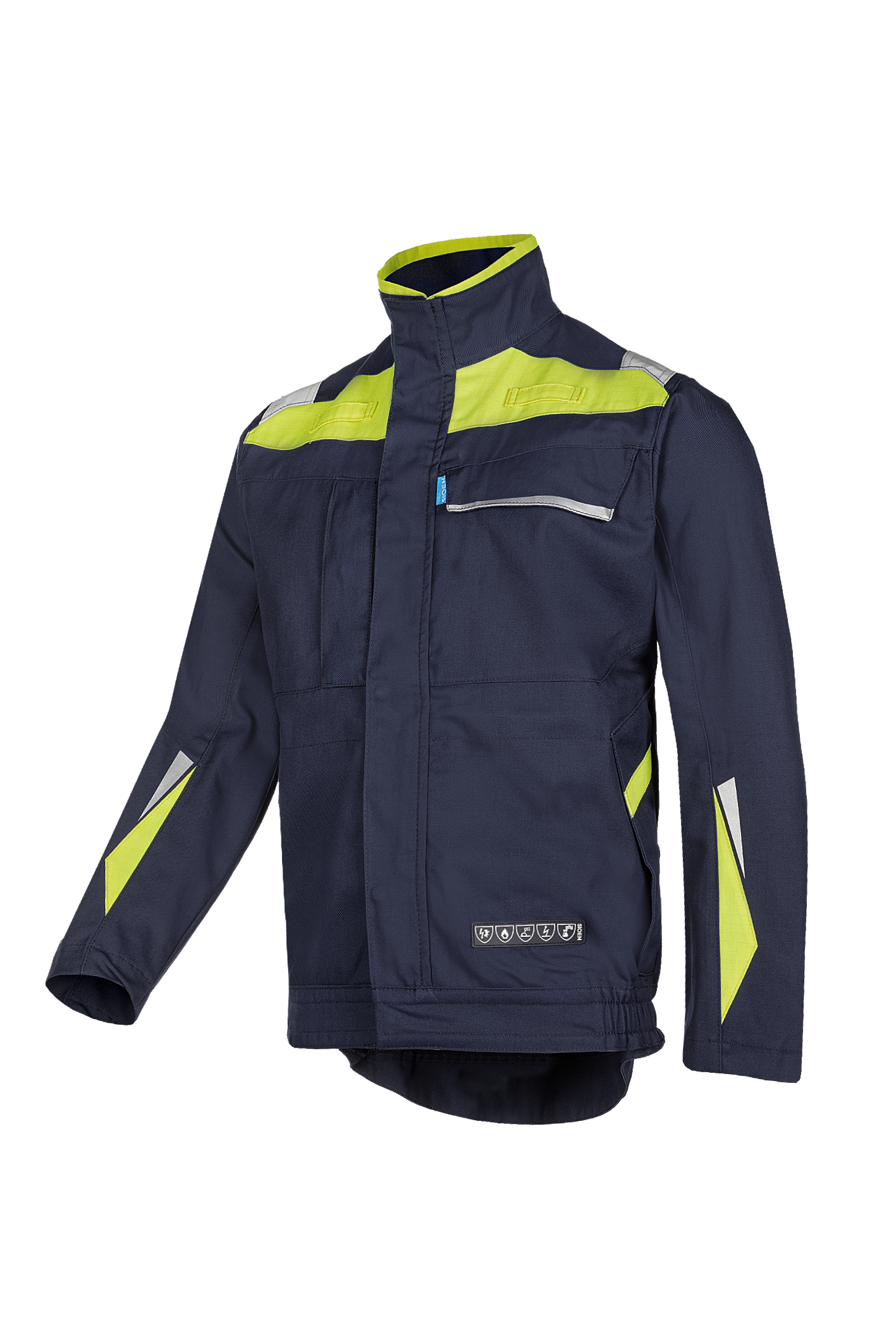 Sioen blouson Laruns multinorm marineblauw-fluo geel