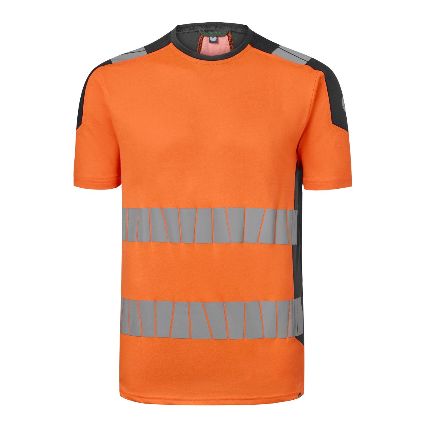 Havep High Visibility + T-shirt 10078 Hivis fluo oranje-houtskool(CAK)