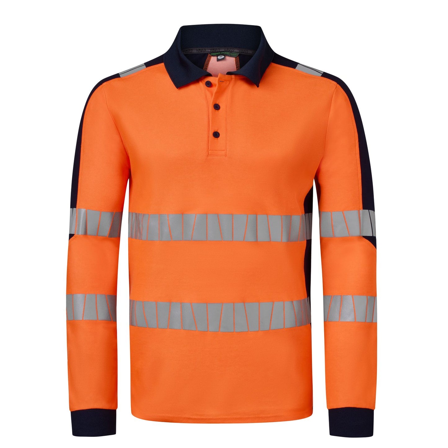 Havep High Visibility + Polo 10079 Hivis fluo oranje-marineblauw(AOU)