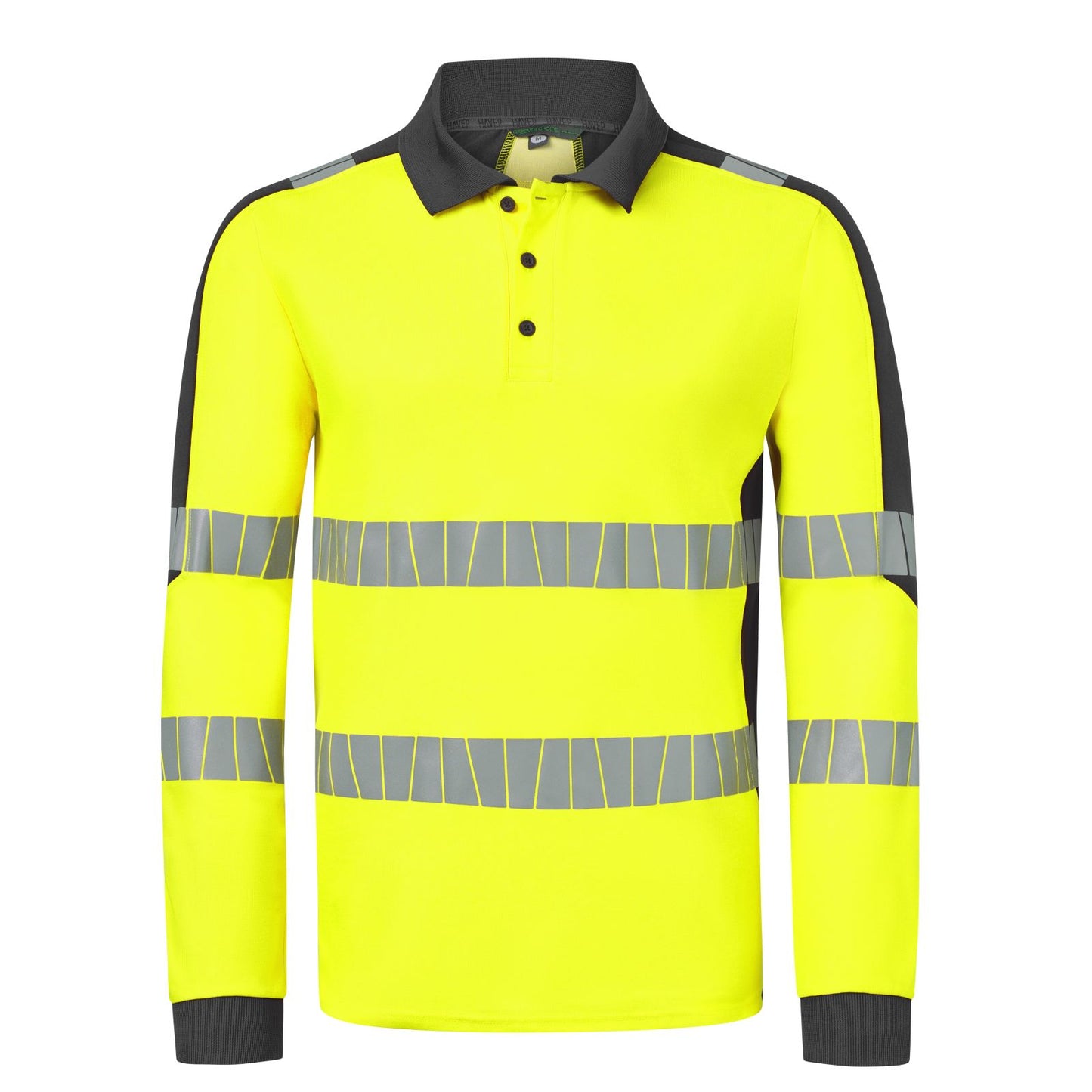 Havep High Visibility + Polo 10079 Hivis fluo geel-charcoal(CBK)