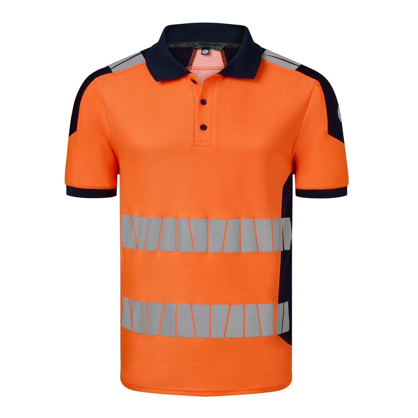 Havep High Visibility + Polo 10080 Hivis fluo oranje-marineblauw(AOU)