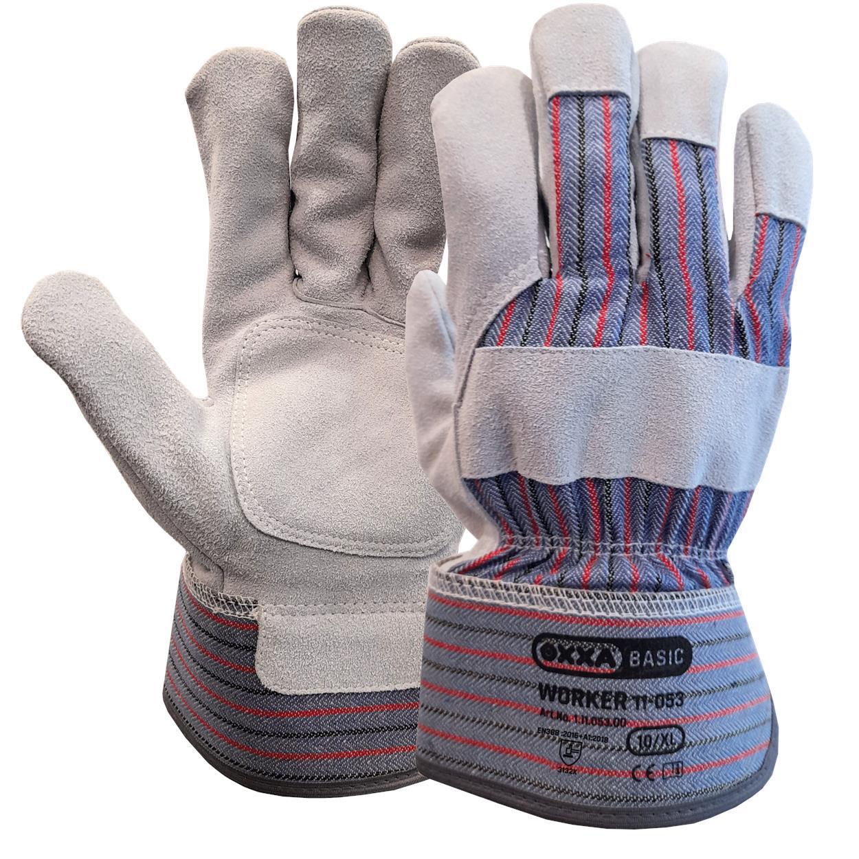 OXXA Basic Handschoenen Worker 11-053 grijs-rood-zwart