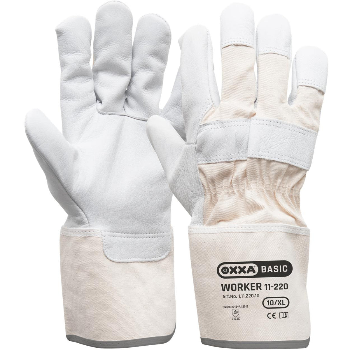 OXXA Basic Handschoen Worker 11-220 wit-beige