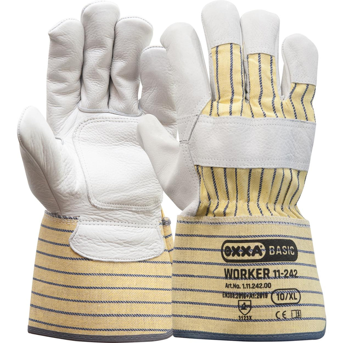 OXXA Basic Handschoen Worker 11-242 geel-wit