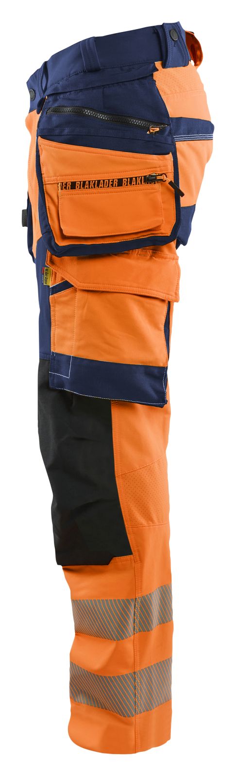 Blaklader High vis 4-weg stretch Werkbroeken 11221648 HiVis fluo oranje-marineblauw(5389)