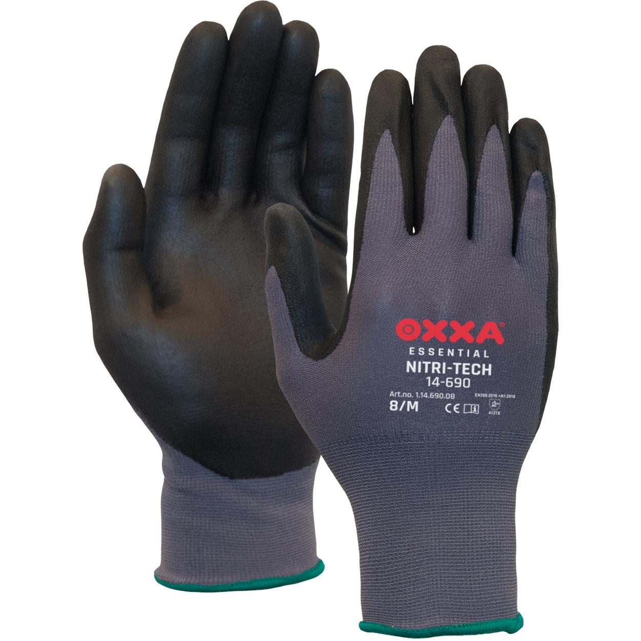 OXXA Essential Handschoenen Nitri-Tech 14-690 grijs-zwart