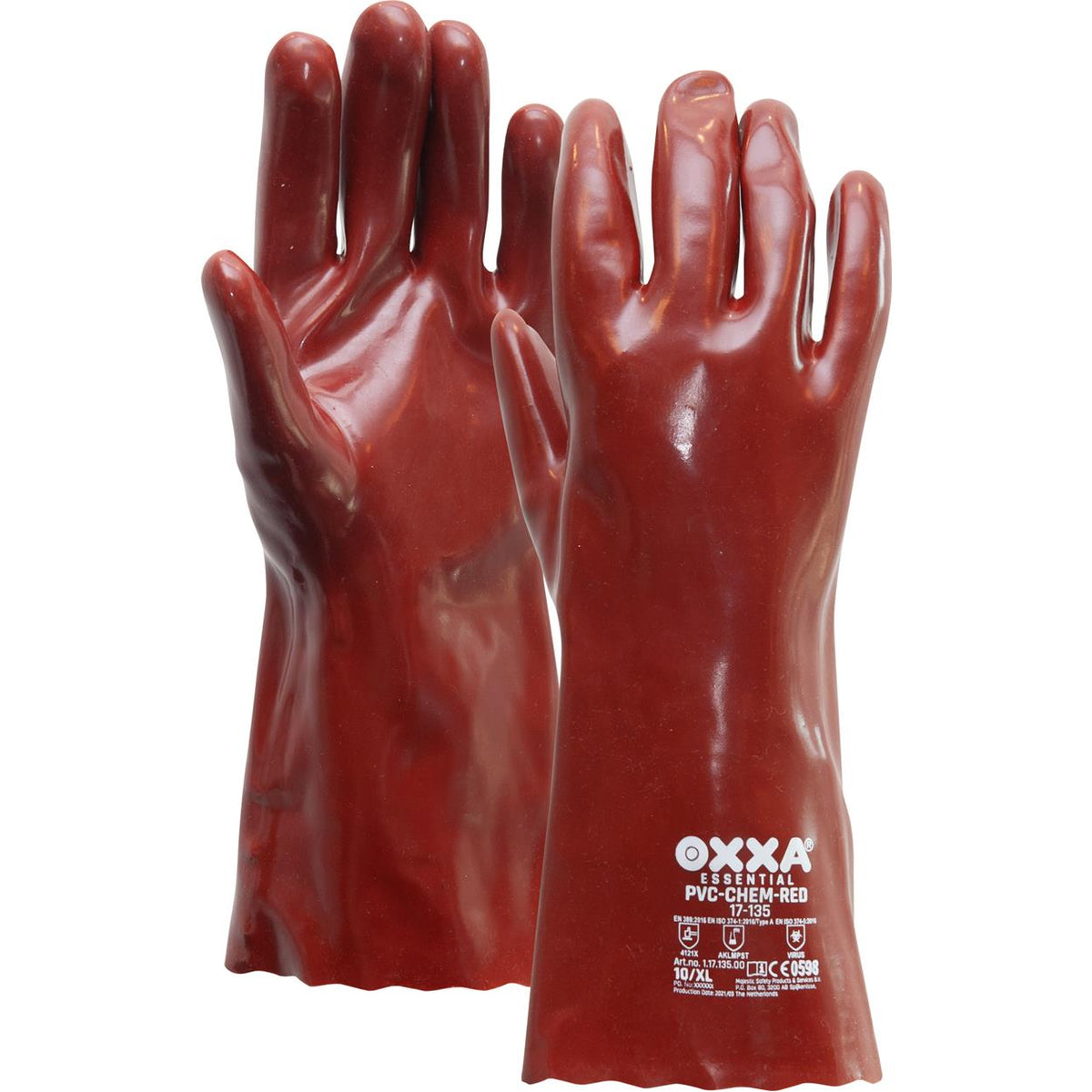 OXXA Essential Handschoen PVC-Chem-Red 17-135 rood