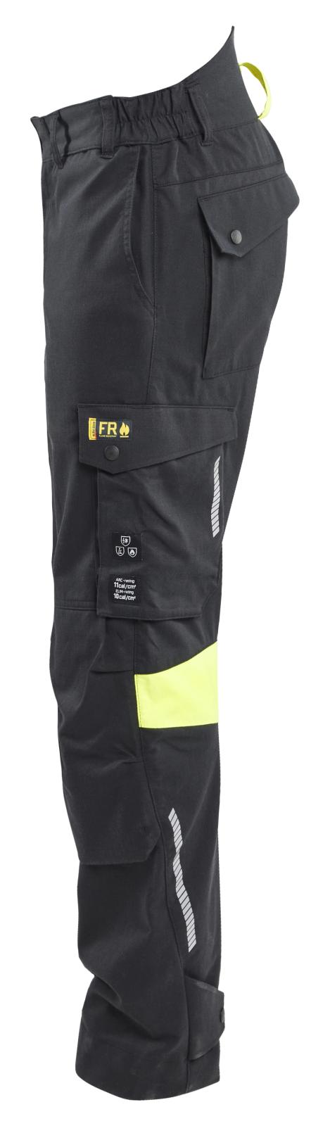 Blaklader Vlamvertragend Multinorm Werkbroeken 14171512 Inherent zwart-fluo geel(9933)