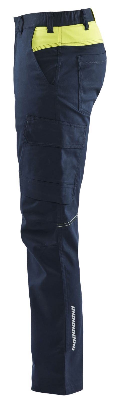 Blaklader Industrie Werkbroeken 14441832 stretch reflectie donker marineblauw-fluo geel(8633)