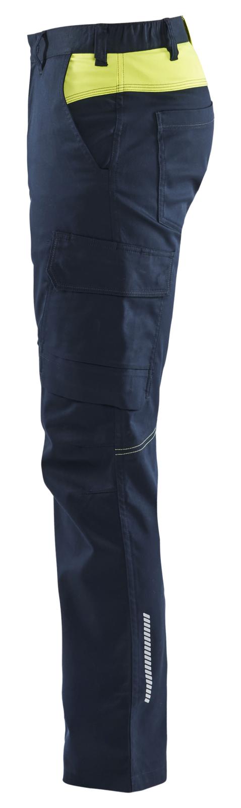 Blaklader Industrie Werkbroeken 14441832 stretch reflectie donker marineblauw-fluo geel(8633)