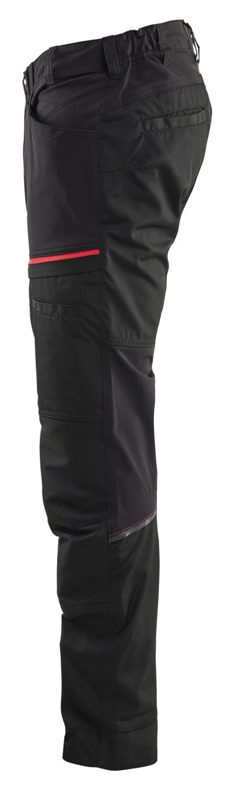 Blaklader Industrie/Service Broeken 14561845 stretch zwart-rood(9956)