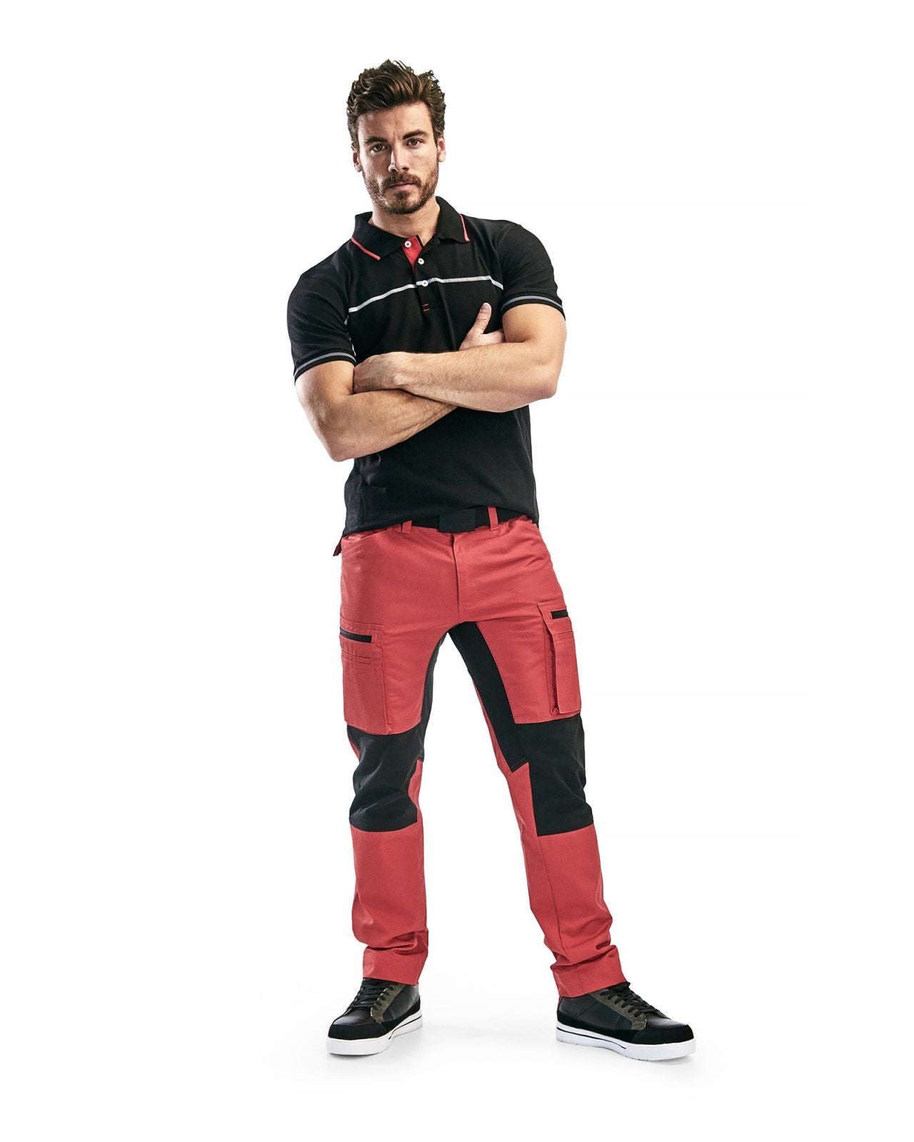 Blaklader Broeken 14591845 met Stretch rood-zwart(5699)