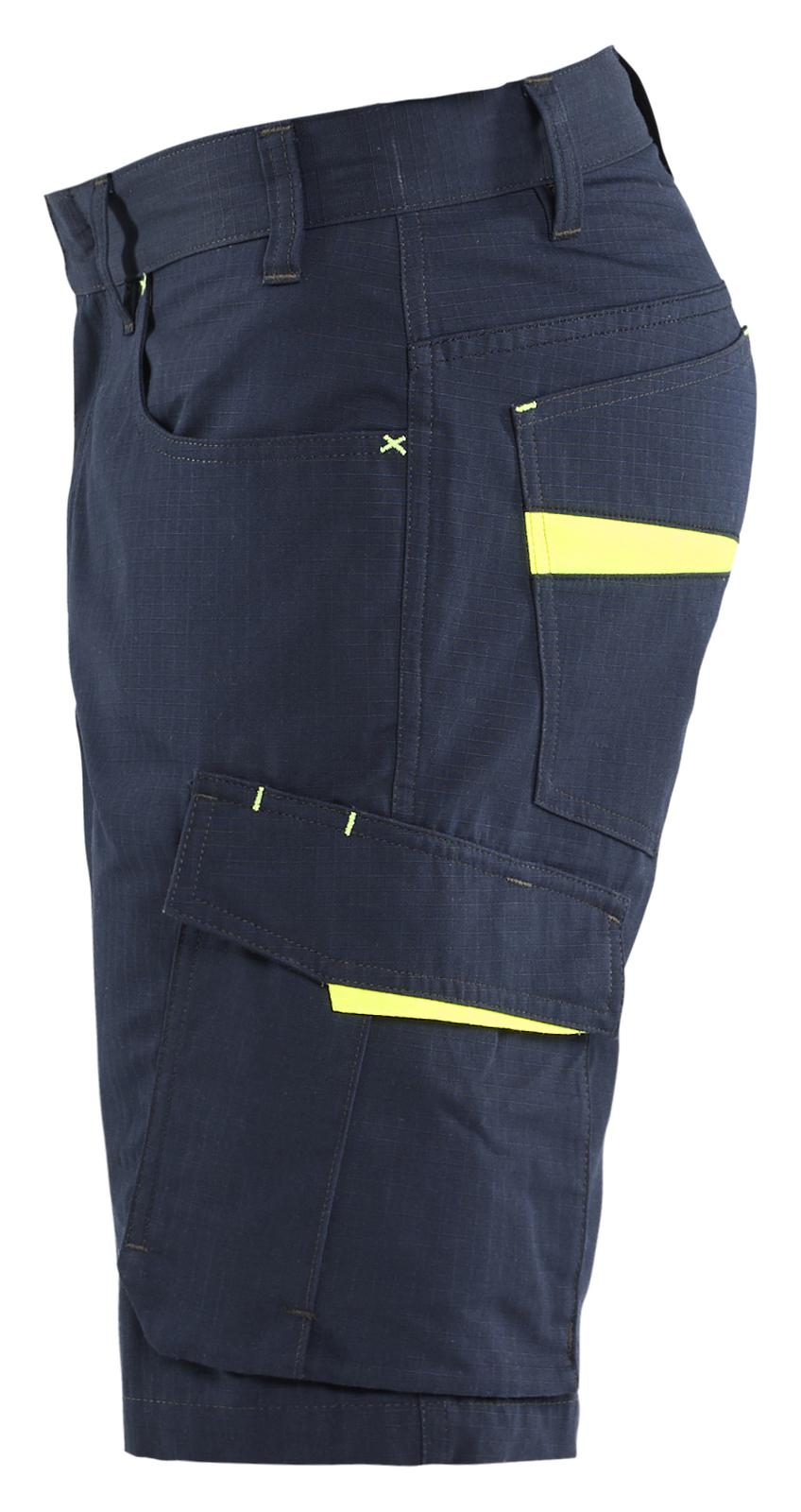 Blaklader Service Shorts 14991330 donker marineblauw-fluo geel(8633)