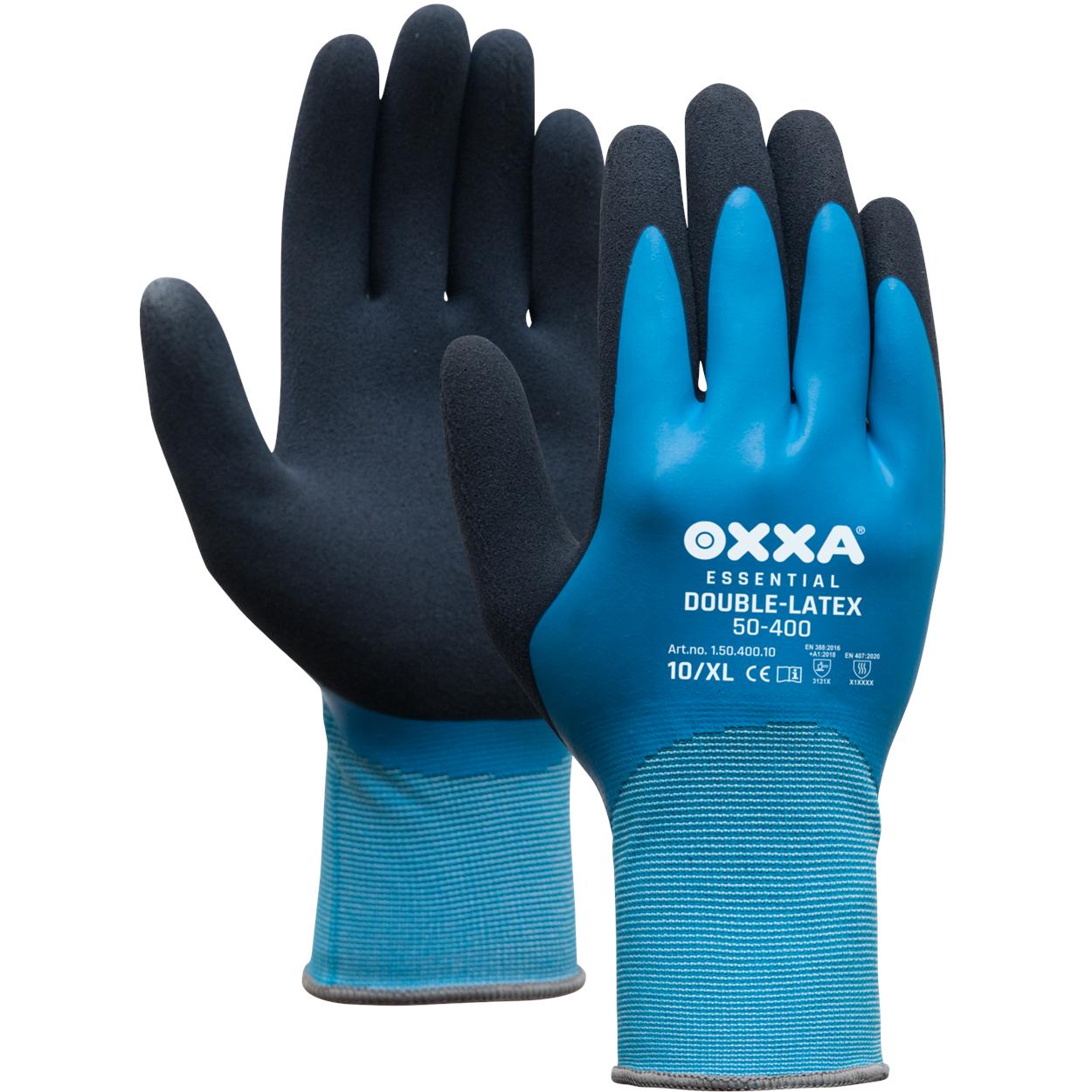 OXXA Essential Handschoen Double-Latex 50-400 zwart-blauw