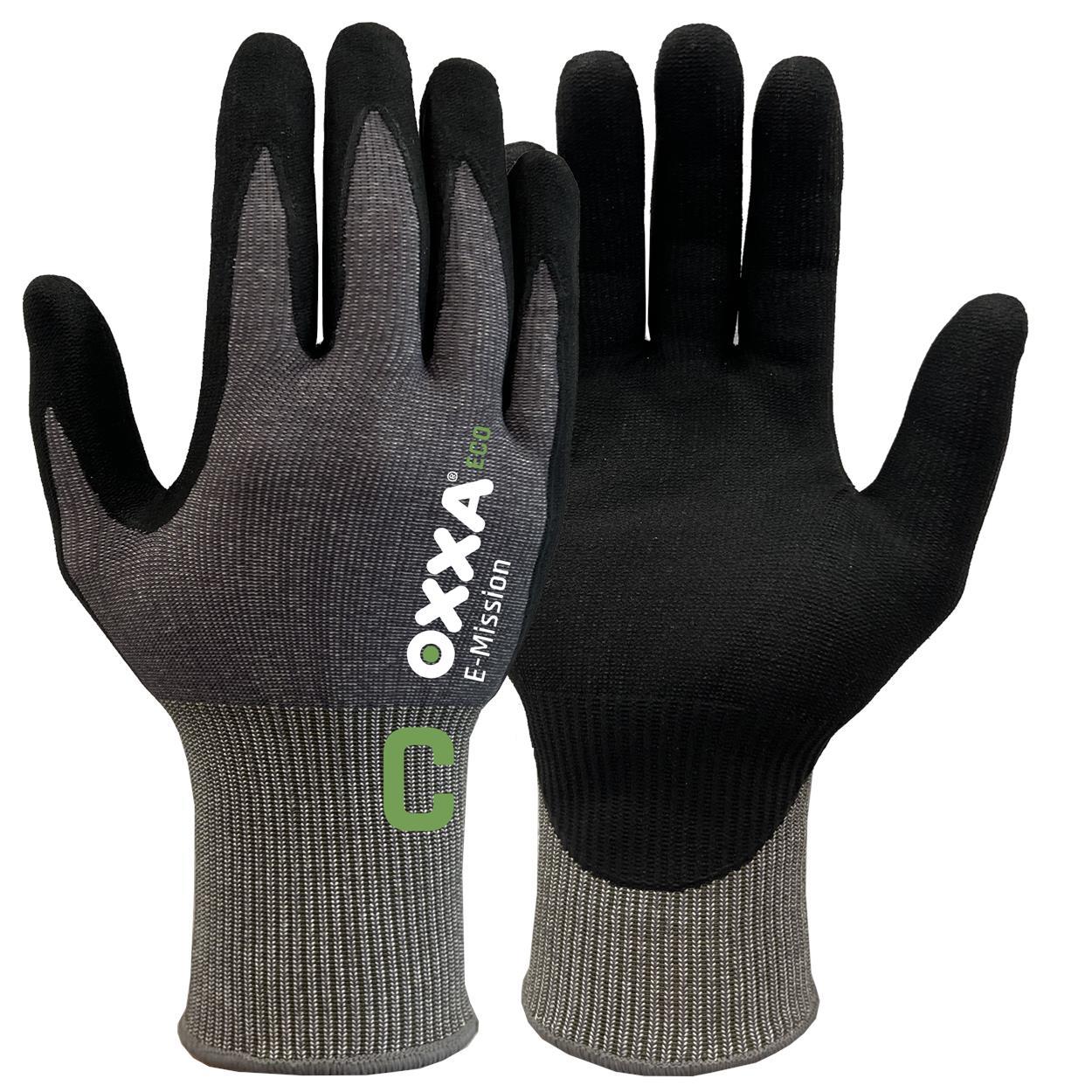 OXXA Premium ECO Handschoen E-Mission Cut C 52-700 snij C touchscreen ventilatie zwart-grijs