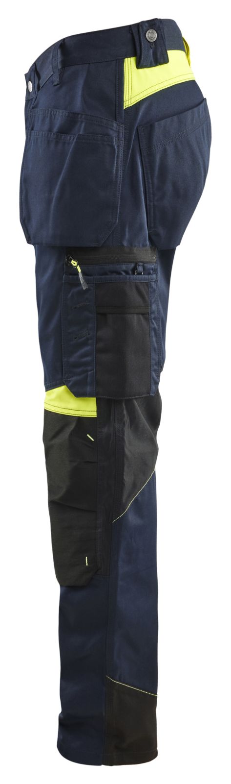Blaklader Ambacht Werkbroeken 15551860 spijkerzakken stretch kniezakken donker marineblauw-fluo geel(8633)