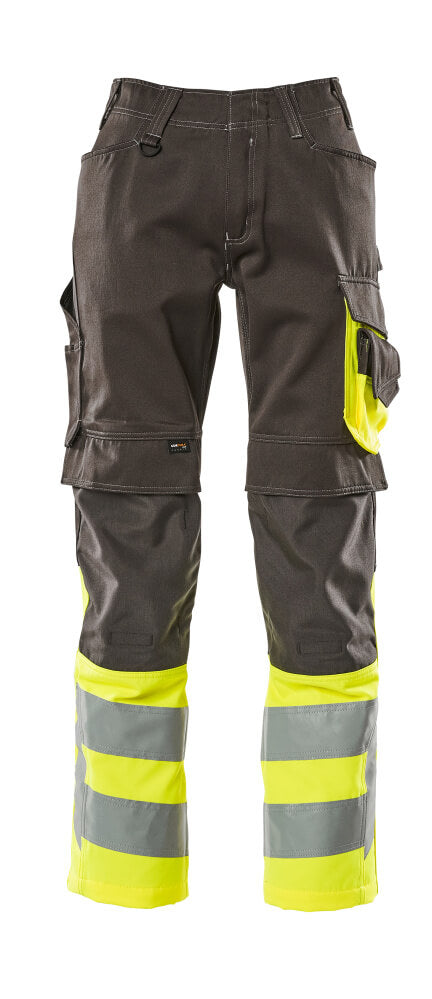 Mascot Safe Supreme Broeken 15679-860 Leeds donker antracietgrijs-fluo geel(1817)