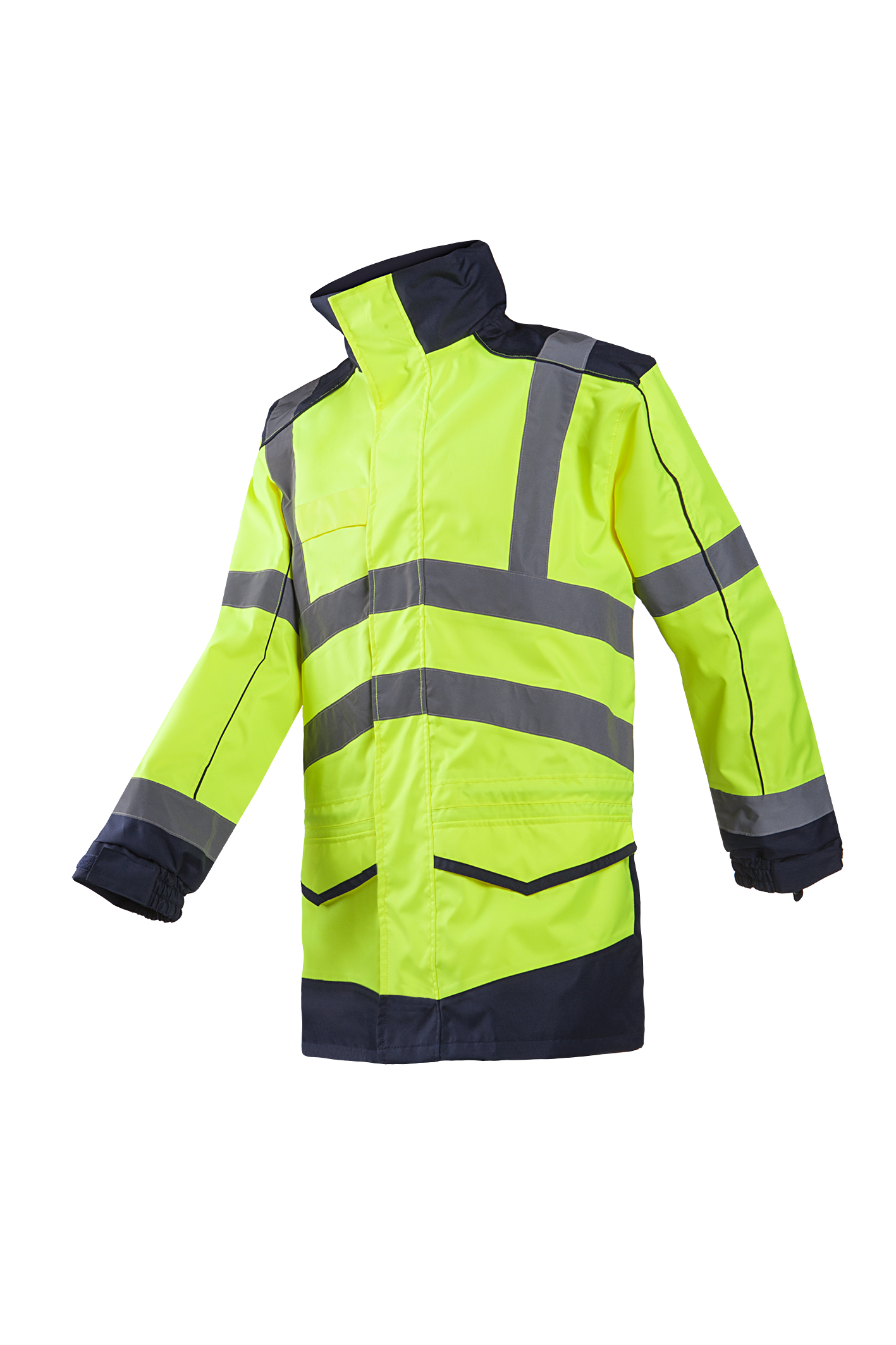 Sioen Jassen Anfield fluo geel-marineblauw