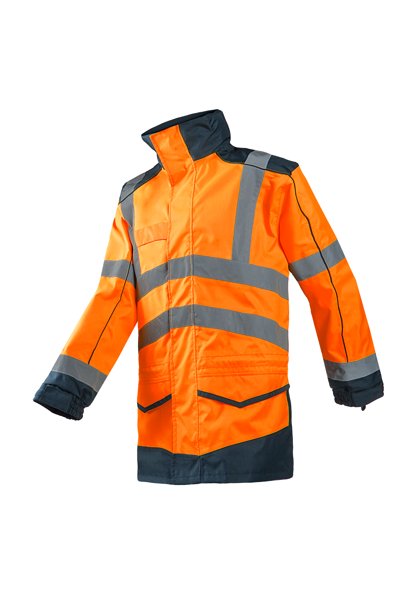 Sioen Jassen Anfield fluo oranje-marineblauw