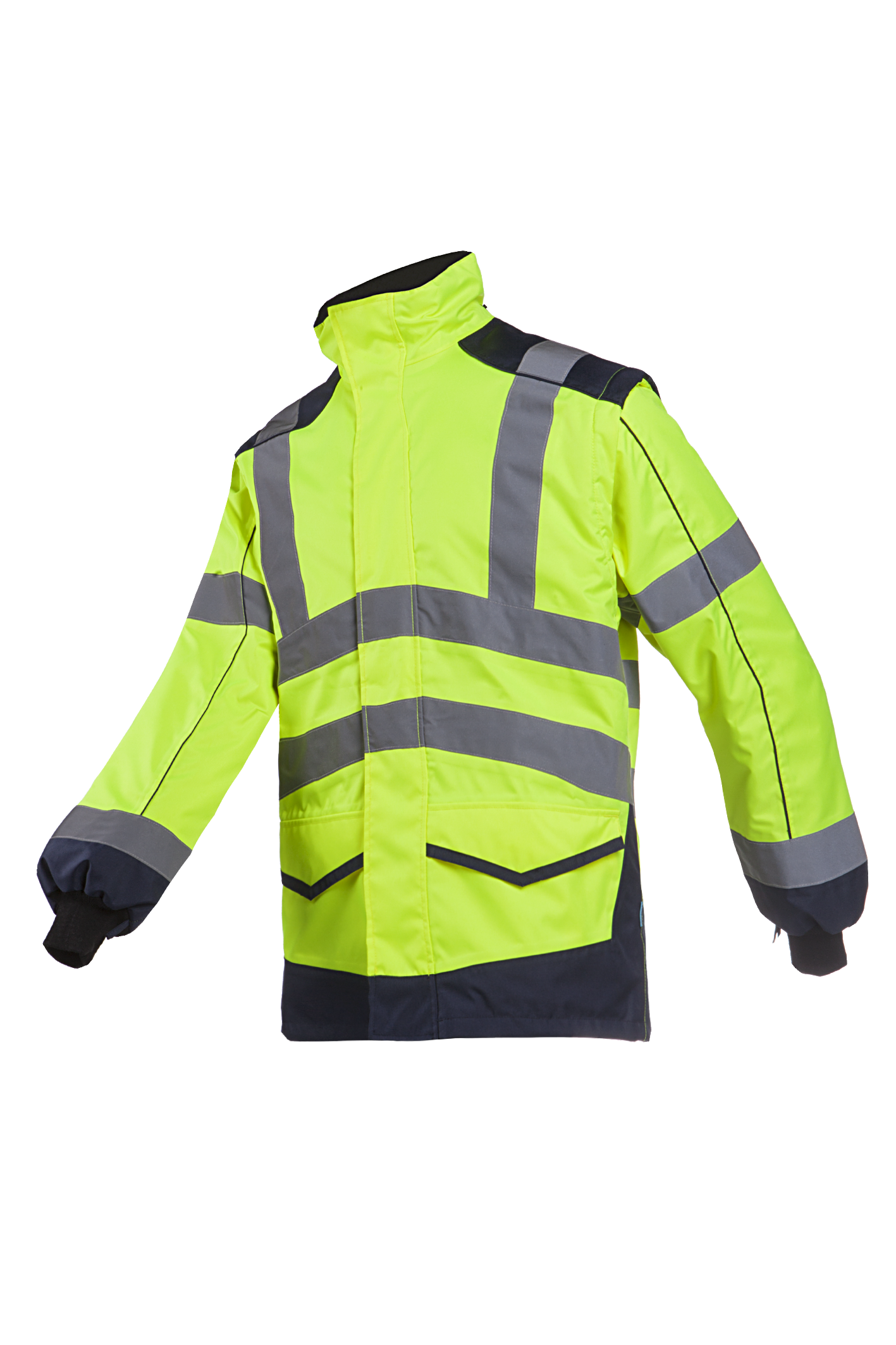 Sioen Jassen Alford fluo geel-marineblauw