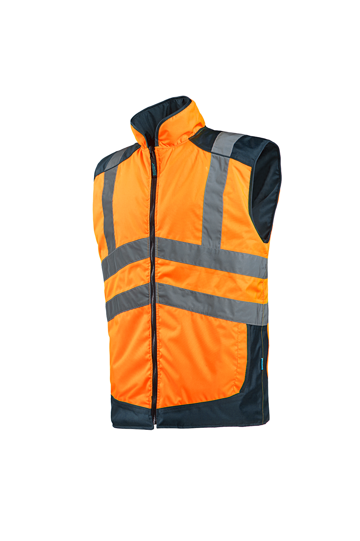Sioen Bodywarmers Burton fluo oranje-marineblauw