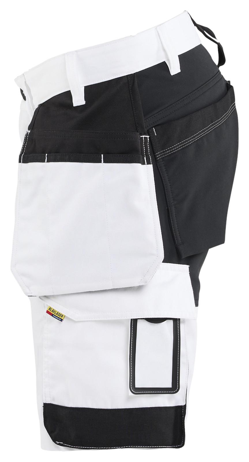 Blaklader Stukadoors/Schilders Shorts 17721832 gereedschapszakken stretch wit-zwart(1099)