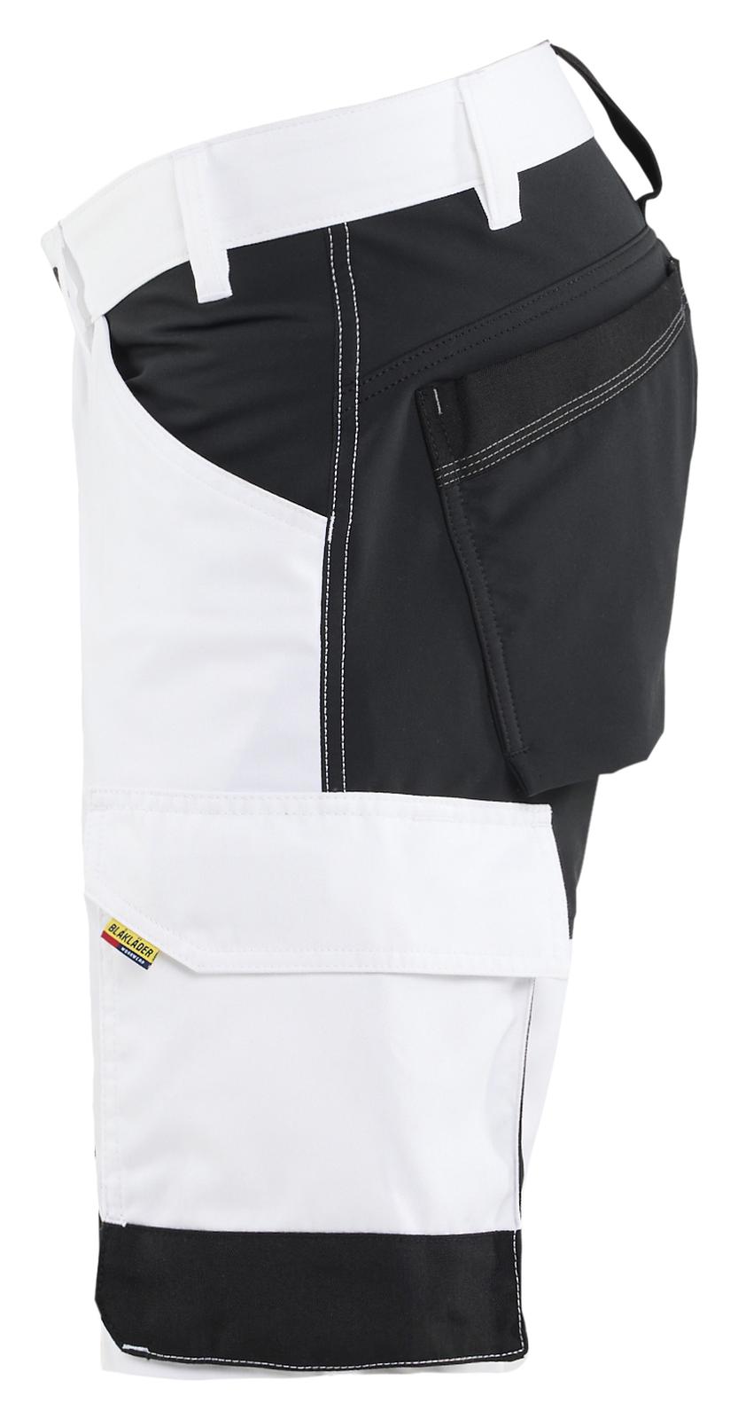 Blaklader Stukadoors/Schilders Shorts 17731832 gereedschapszakken stretch wit-zwart(1099)