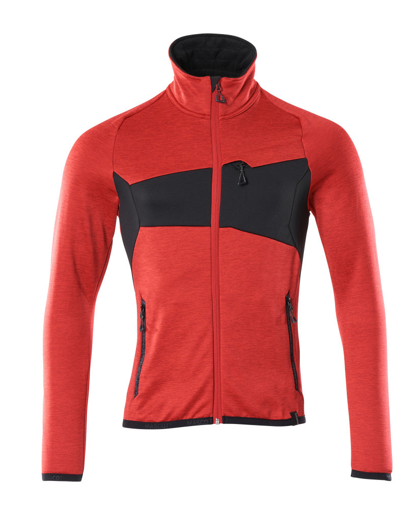 Mascot Accelerate Fleecetrui 18103-316 met rits signaalrood-zwart(20209)