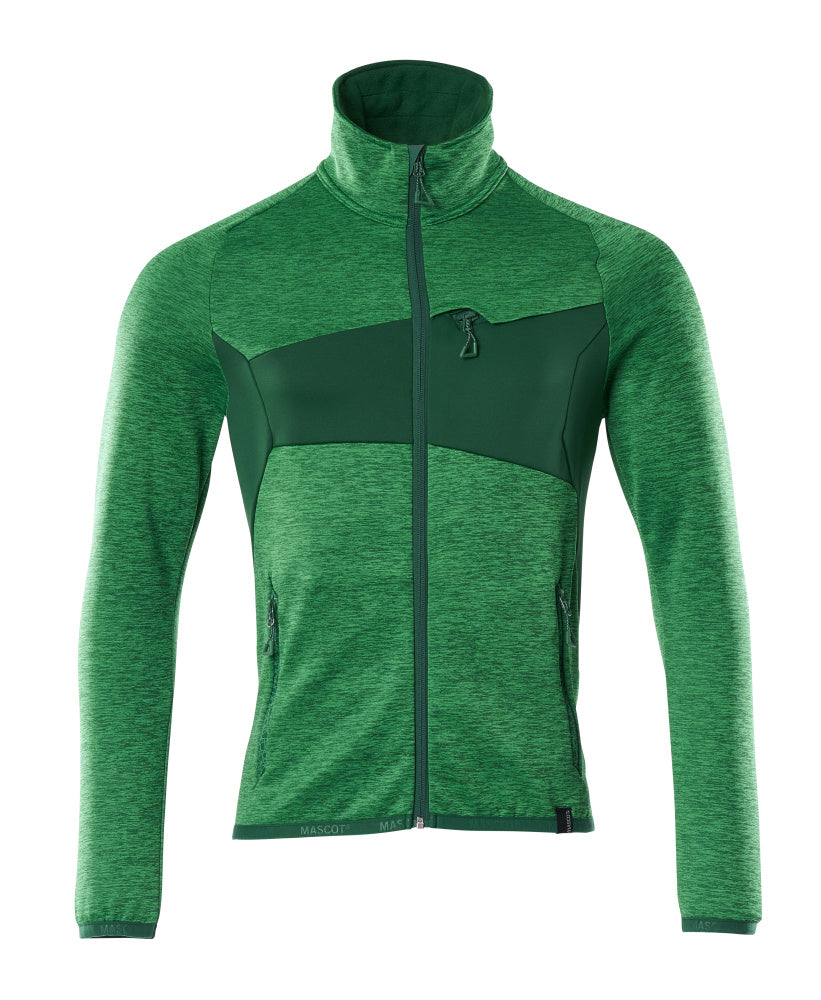 Mascot Accelerate Fleecetrui 18103-316 met rits helder groen-groen(33303)