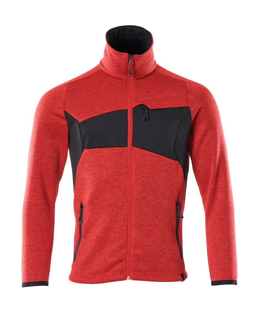 Mascot Accelerate Gebreide trui 18105-951 met rits signaalrood-zwart(20209)