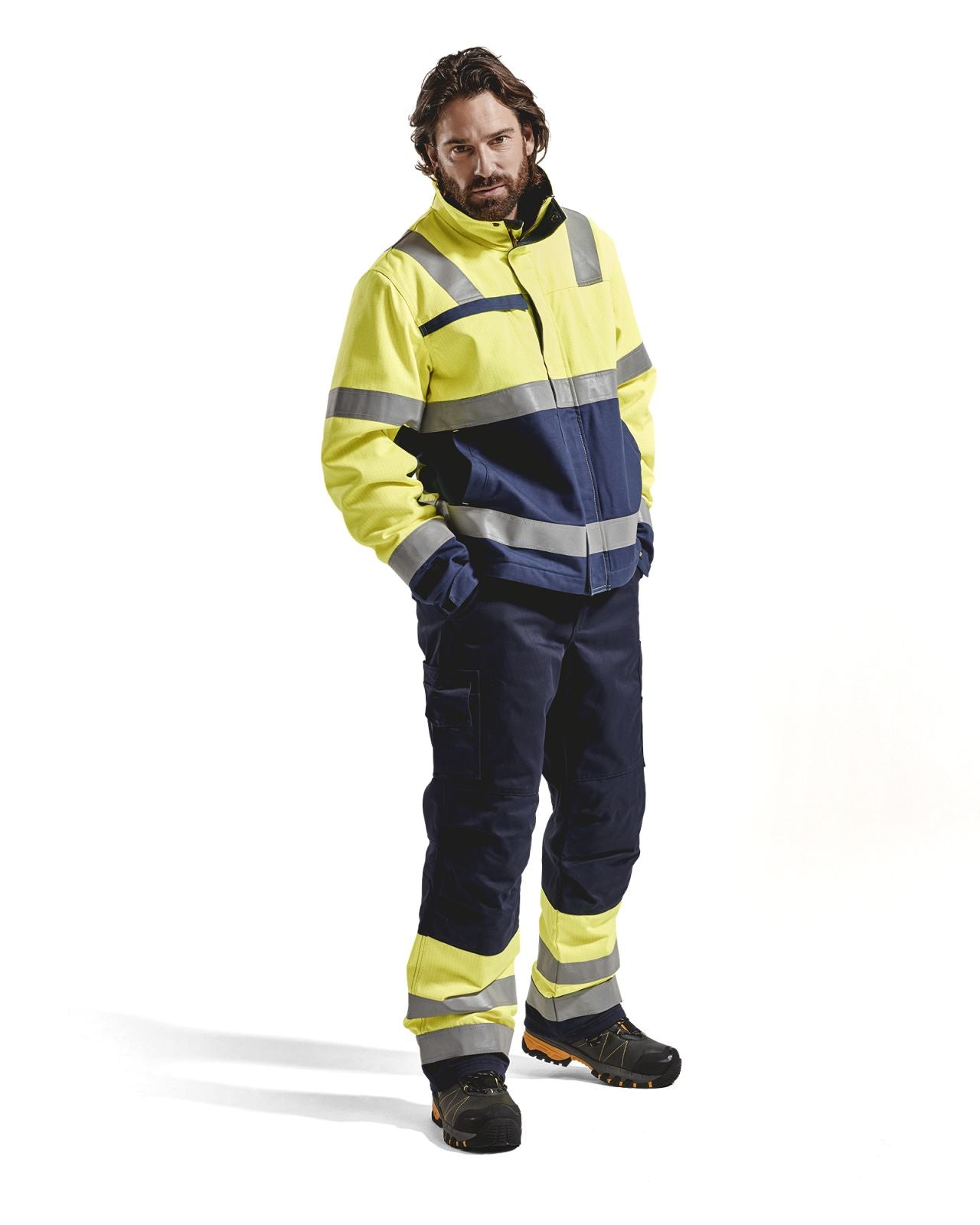 Blaklader Broeken 18691514 Multinorm marineblauw-geel(8933)