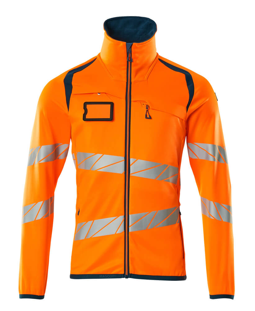 Mascot Accelerate Safe Fleecetrui 19103-315 met rits fluo oranje-donker petrolblauw(1444)