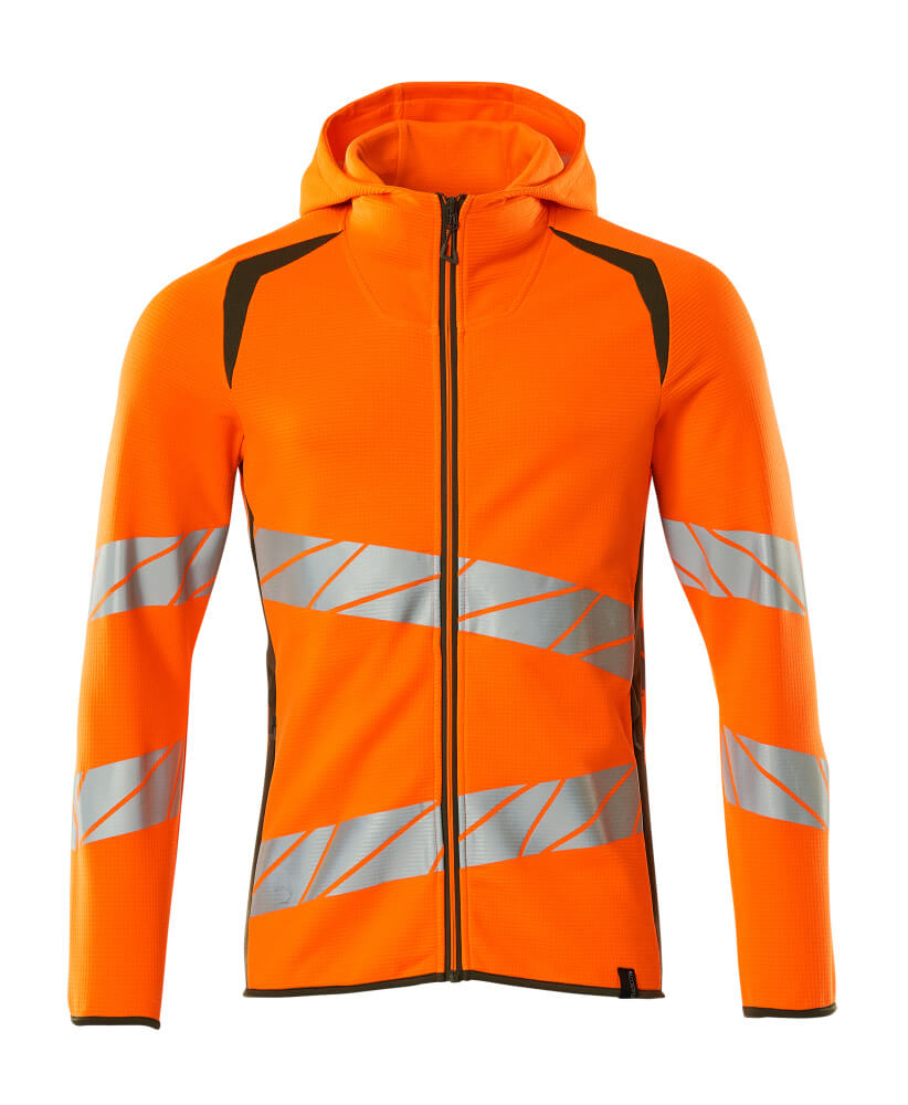 Mascot Accelerate Safe Capuchontrui 19284-781 met rits fluo oranje-mosgroen(1433)