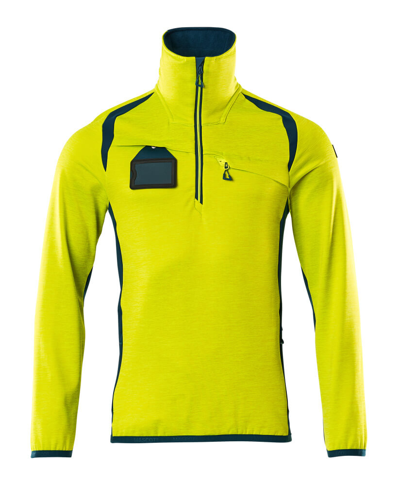 Mascot Accelerate Safe Zipsweaters 19303-316 fluo geel-donkerpetrol(1744)
