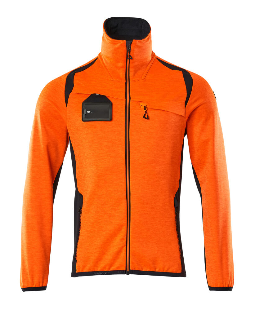 Mascot Accelerate Safe Fleecetrui 19403-316 met rits fluo oranje-donker marineblauw(14010)