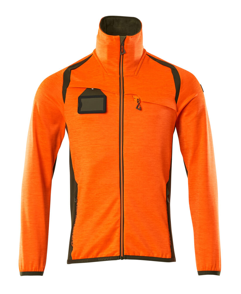 Mascot Accelerate Safe Fleecetrui 19403-316 met rits fluo oranje-mosgroen(1433)