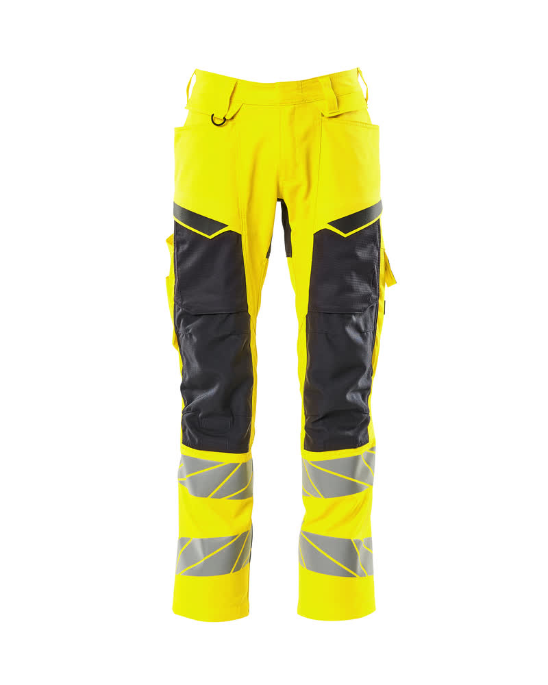 Mascot Accelerate safe Broek 19579-236 kniezakken HiVis fluo geel-zwart(1709)