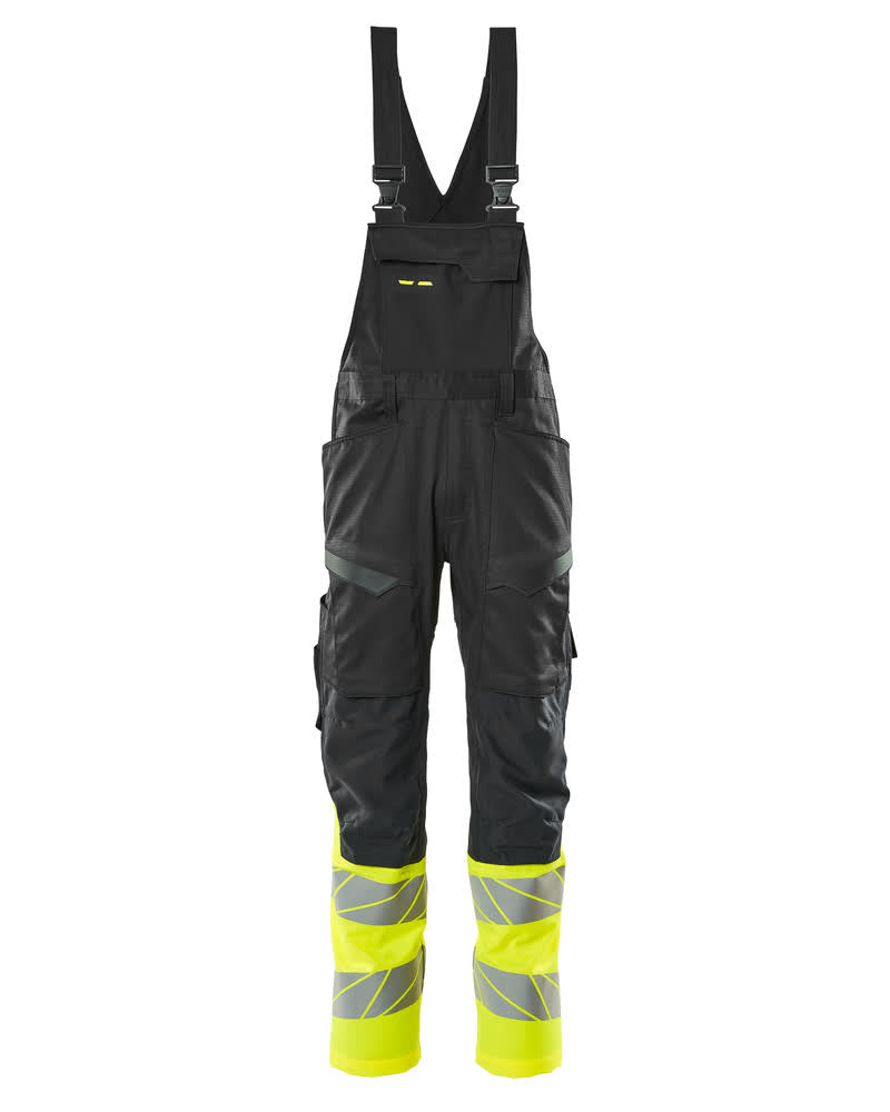 Mascot Accelerate safe Amerikaanse overall 19669-236 kniezakken stretch HiVis zwart-fluo geel(0917)