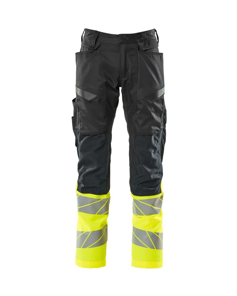 Mascot Accelerate safe Broek 19679-236 kniezakken stretch HiVis zwart-fluo geel(0917)