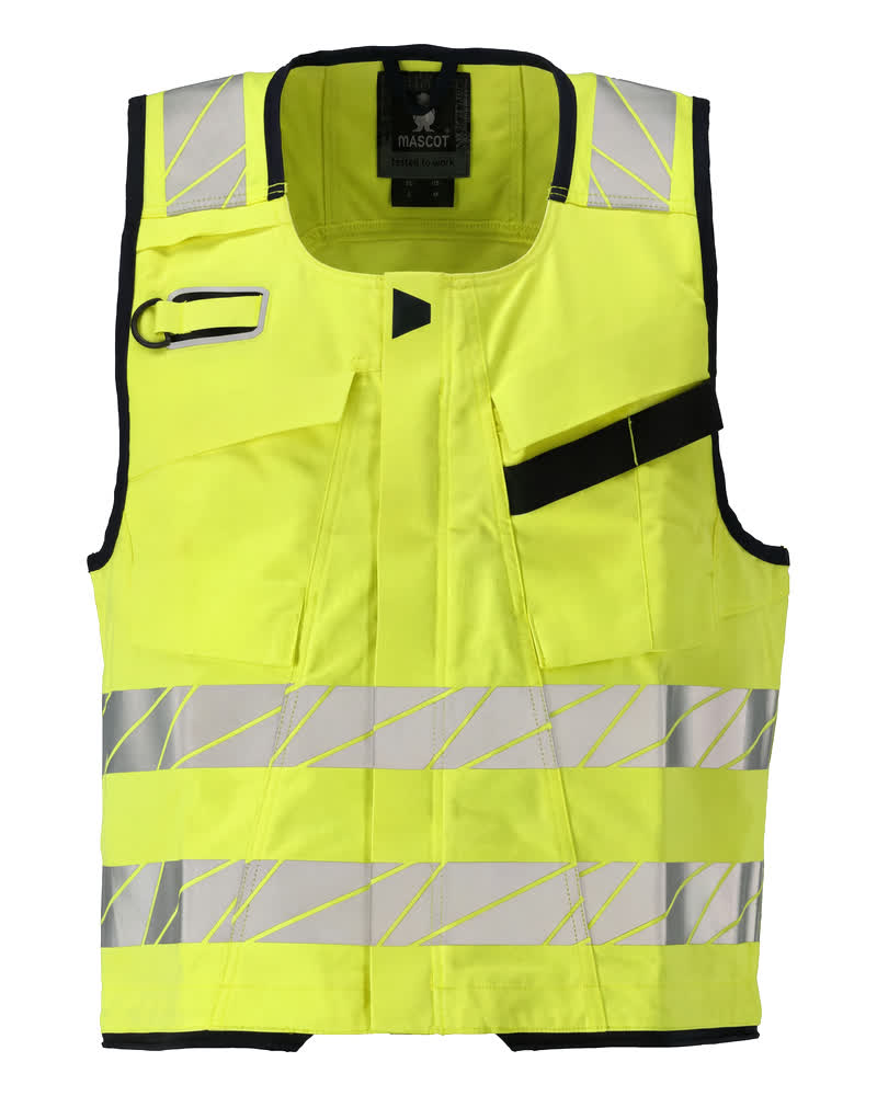 Mascot Accelerate multisafe Gereedschapsvest 21389-281 vlamwerend antistatsich HiVis fluo geel-donker marineblauw(17010)