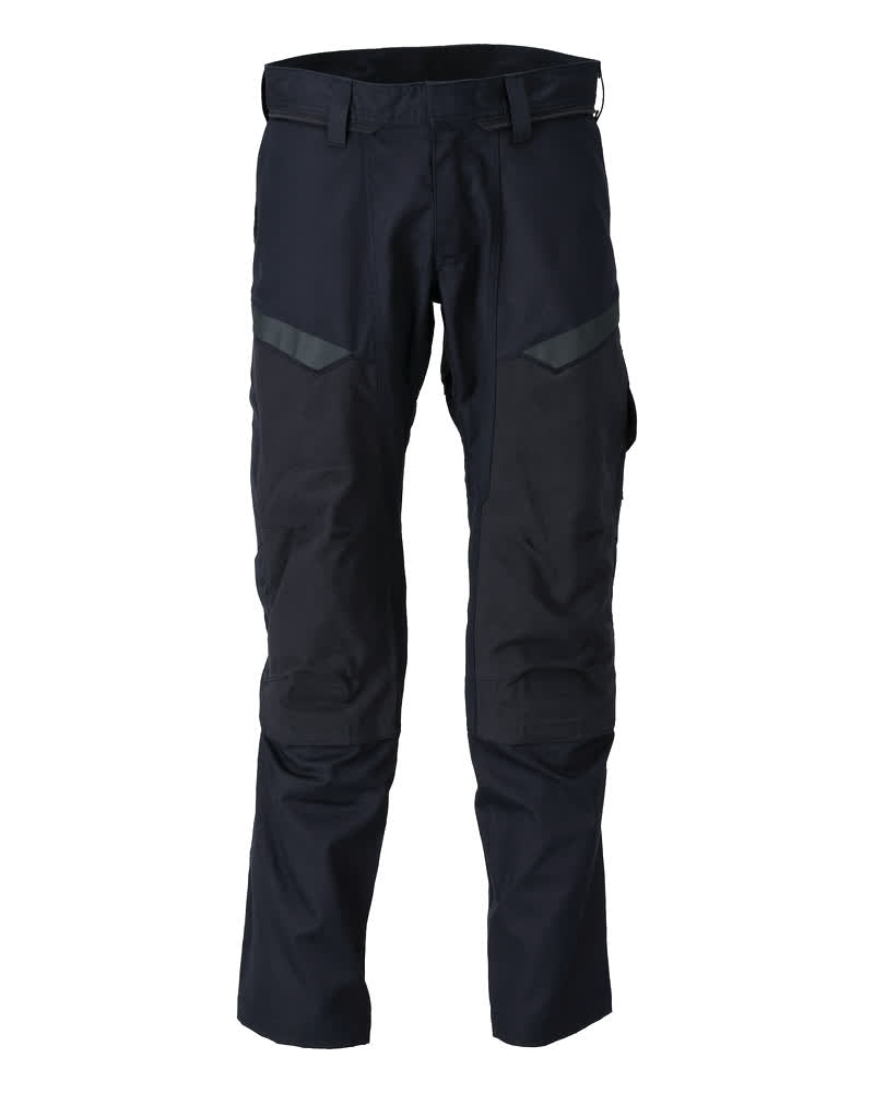 Mascot Accelerate Multisafe Broek 21579-281 kniezakken stretch vlamvertragend antistatisch HiVis donker marineblauw-fluo geel(01017)