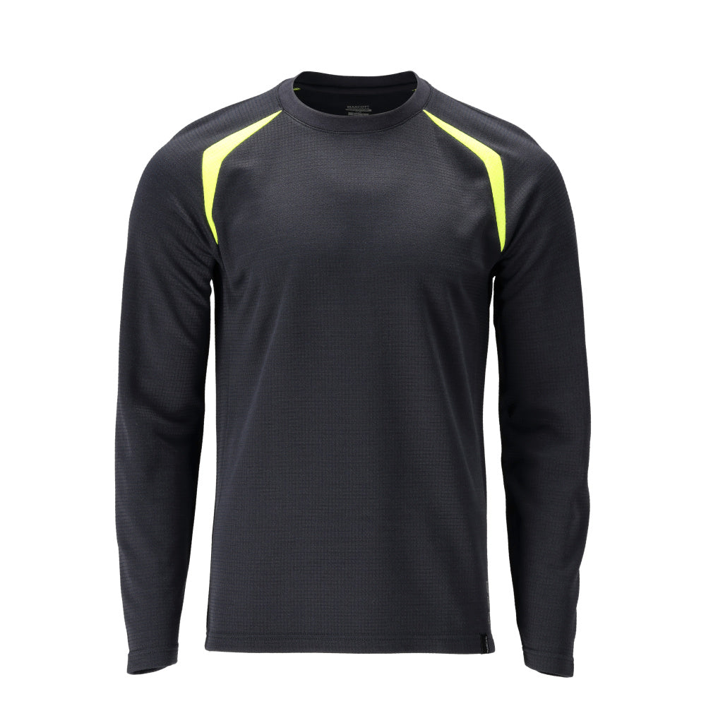 Mascot Accelerate Multisafe T-shirt 21581-327 lange mouwen vlamwerend antistatisch donker marineblauw-fluo geel(01017)