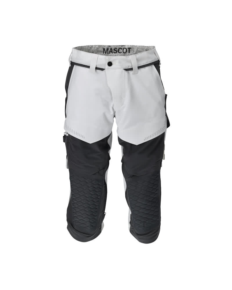 Mascot Customized Driekwart broek 22249-605 kniezakken stretch wit-steengrijs(0689)