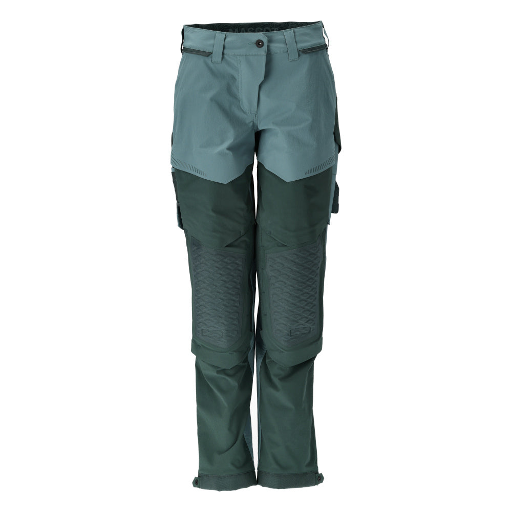Mascot Customized Broek 22278-605 knietzakken Ultimate Stretch waterafstotend lichtgewicht dames pasvorm Diamond lichtbosgroen-bosgroen(3534)